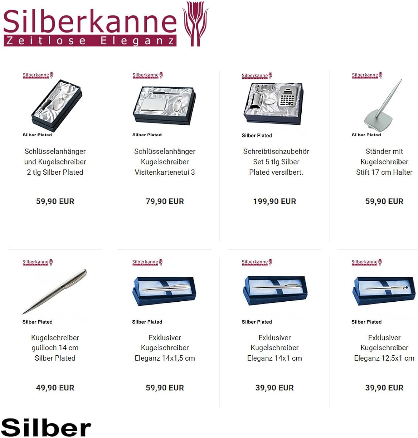 SILBERKANNE Portasigarette doppio lato Hamburg 6,5 x 9,5 cm, argento placcato argento