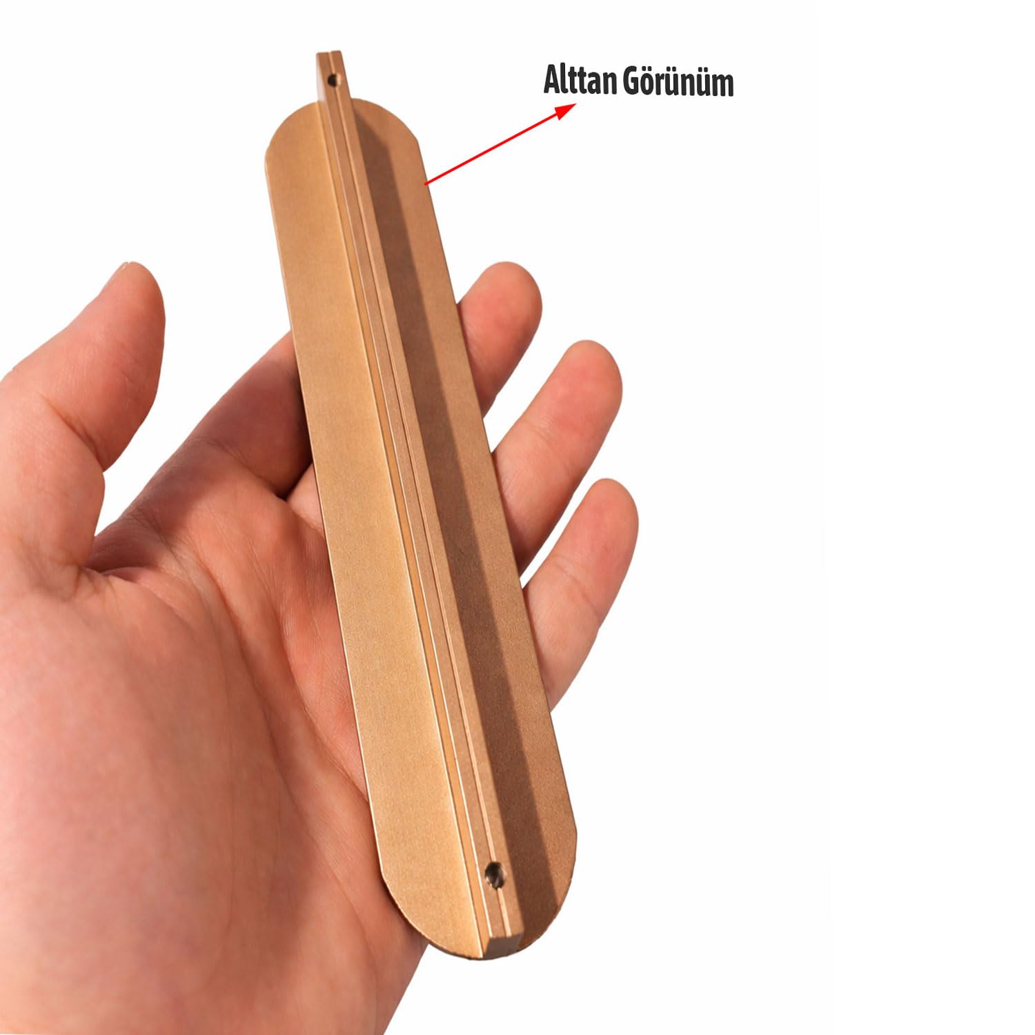 Aytuğ Geniş T Çizgili Oval Rose Çekmece Kulp 320 mm Modern Şık Mobilya Dolap Kapak Kulpu