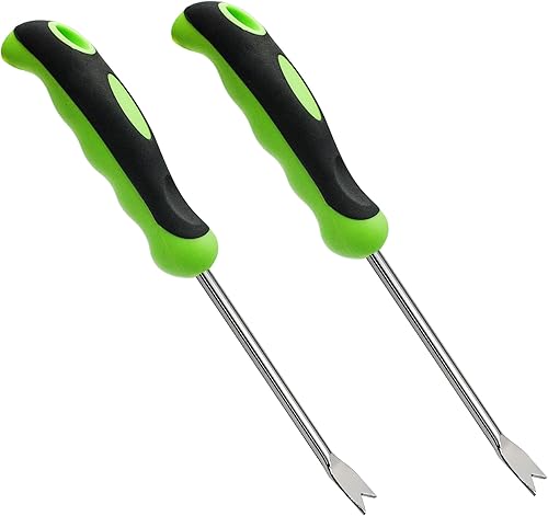 GEARLINTON Herramienta de desbrozadora manual de jardín con mango ergonómico, extractor de malezas de césped de jardín de acero inoxidable, paquete