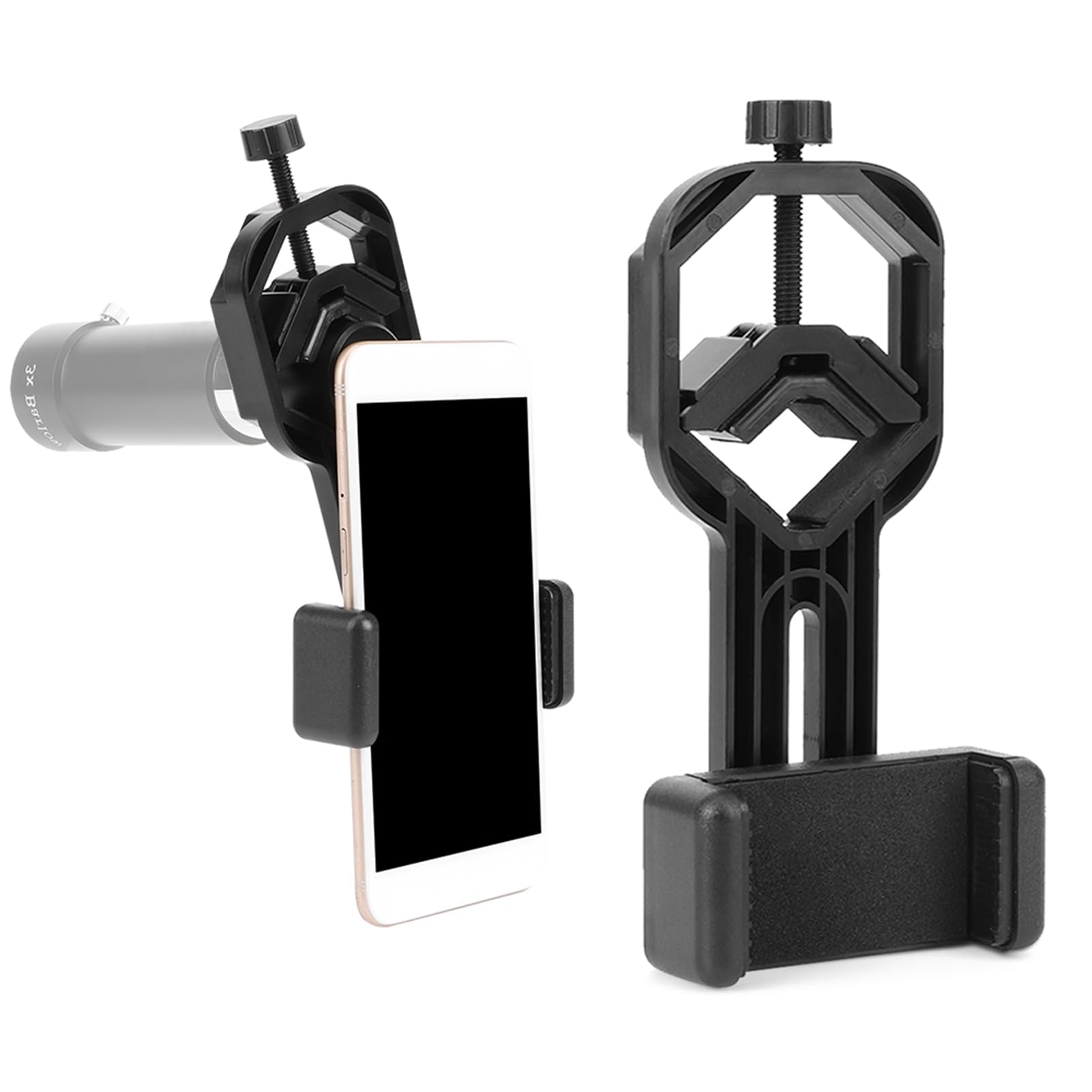 Czarny uchwyt na telefon komórkowy do lornetki Monokularowe teleskopy astronomiczne Uniwersalny teleskop / mikroskop Adapter uchwytu na telefon Uchwyt na telefon komórkowy do telefonu komórkowego 5 cm-9 cm