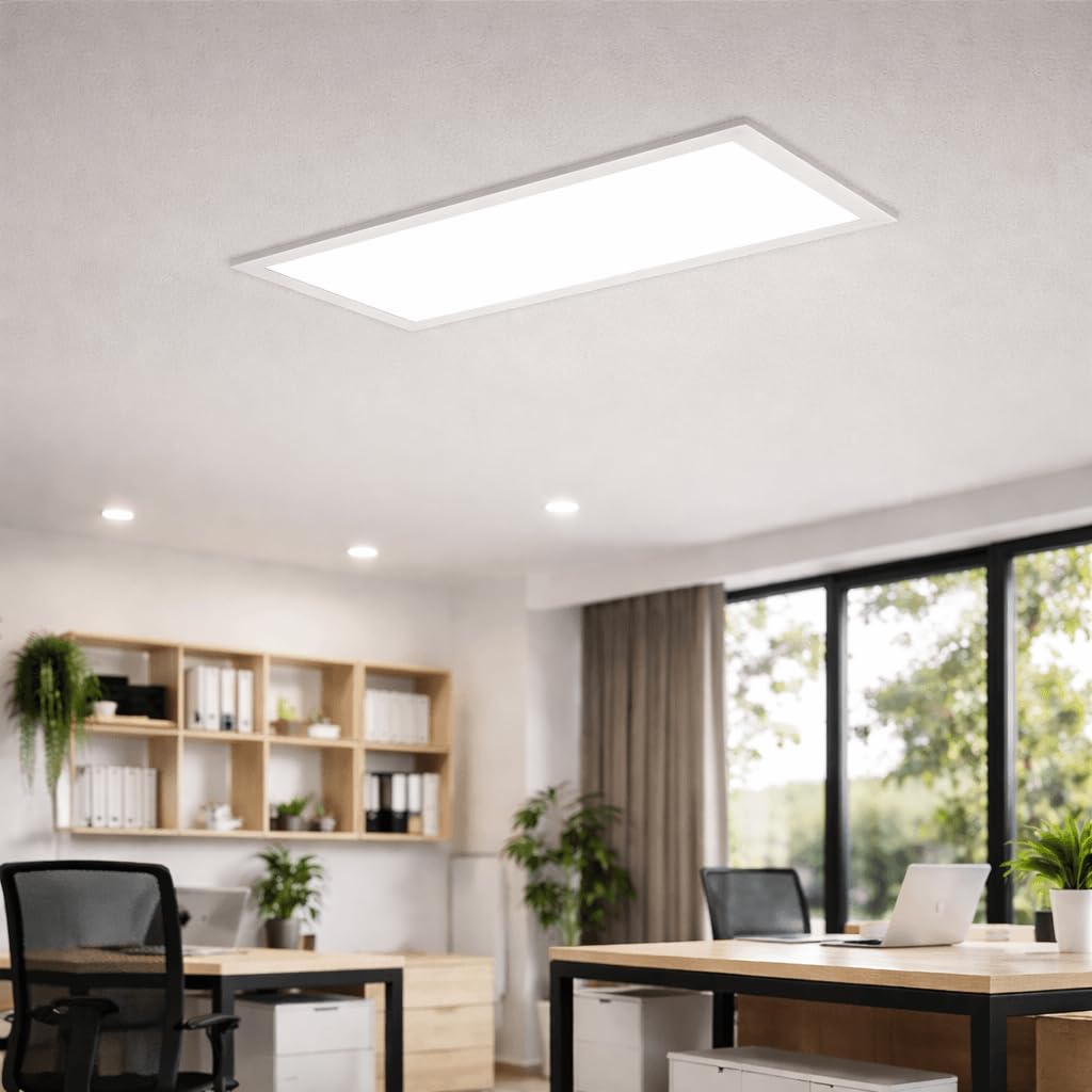 FactorLED GXtronic Pack Panel LED 60x30 Superficie 36W (360W), 4000Lm, Plafón Cuadrado Techo, Potencia Regulable, 3CCT Luz Seleccionable, 595x295x22mm (2)