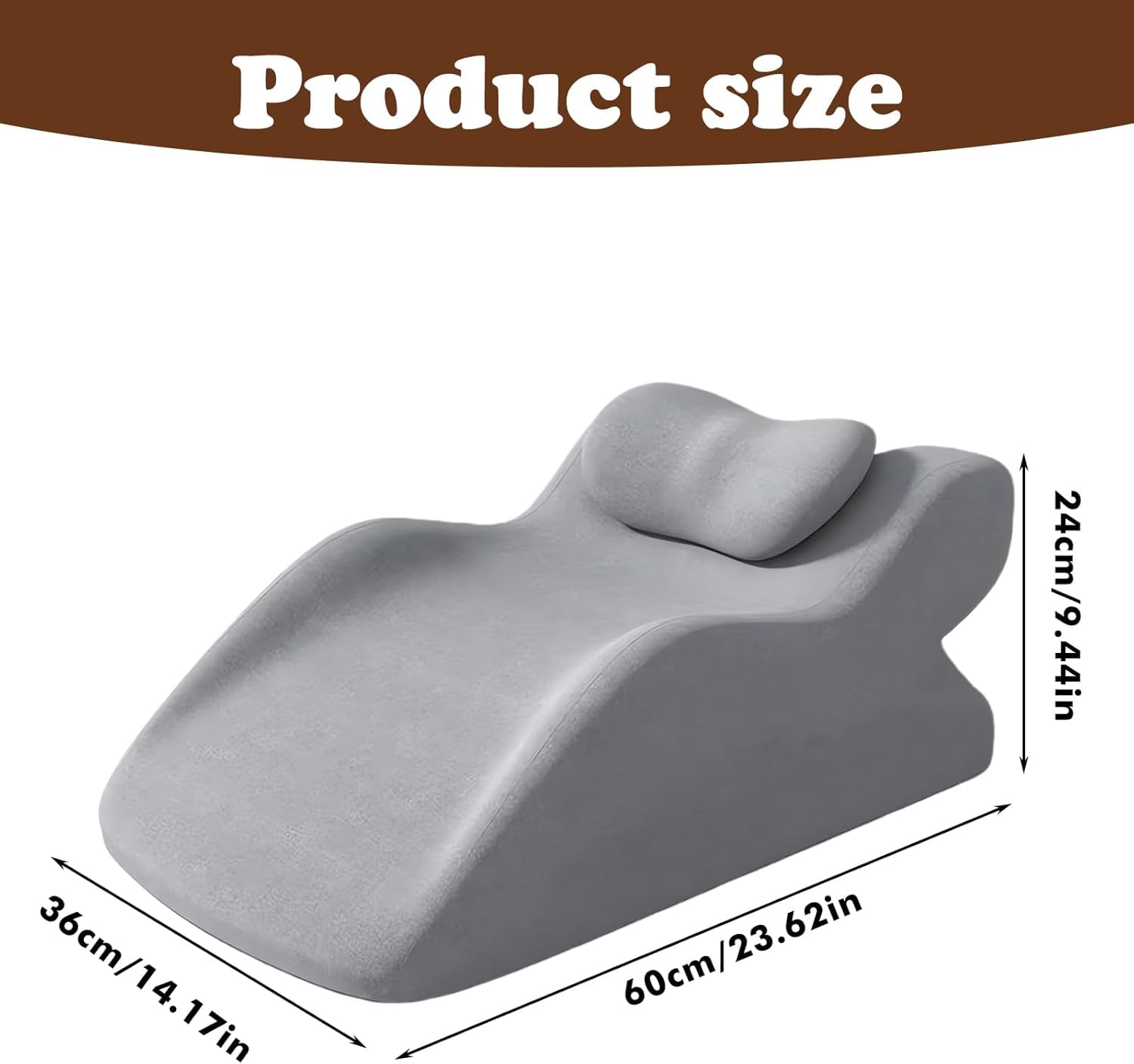 Cojín para piernas elevadas, almohada de cuña para dormir, almohada venosa con espuma viscoelástica, almohada para piernas, cojín de cuña para cama con funda extraíble, para sofá, cama y
