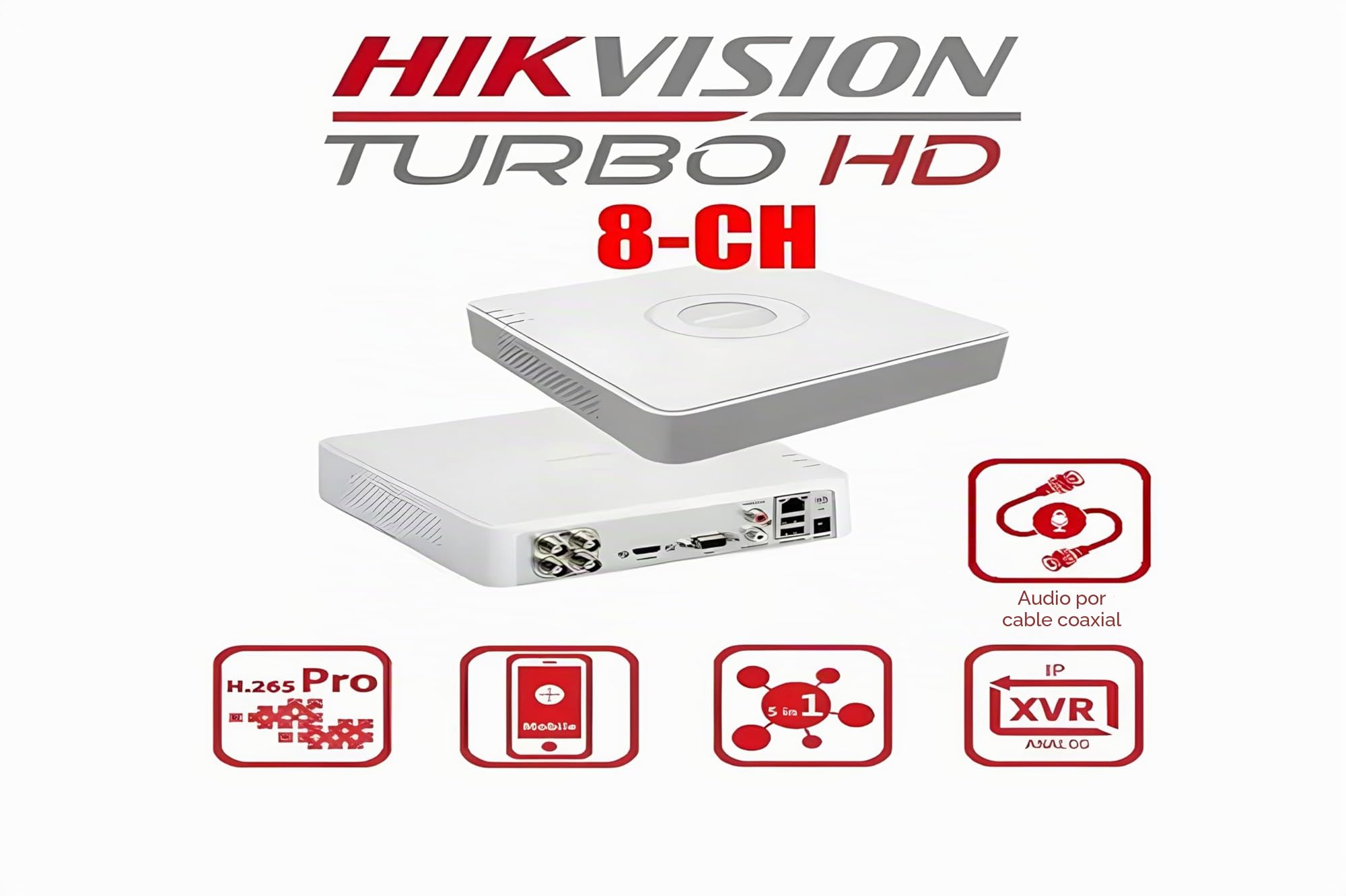 Hikvision Grabador DVR Value 8 Canales Blanco - DS-7108HGHI-M1(C)