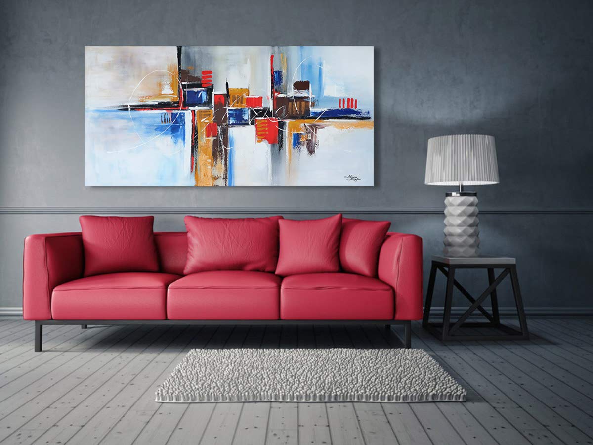 Monica Mirafiori I 140x70 cm I Tableau Peint à la Main I Modèles Tableau I Peintre Moderne I Tableaux Peintures I Toile sur Cadre en Bois