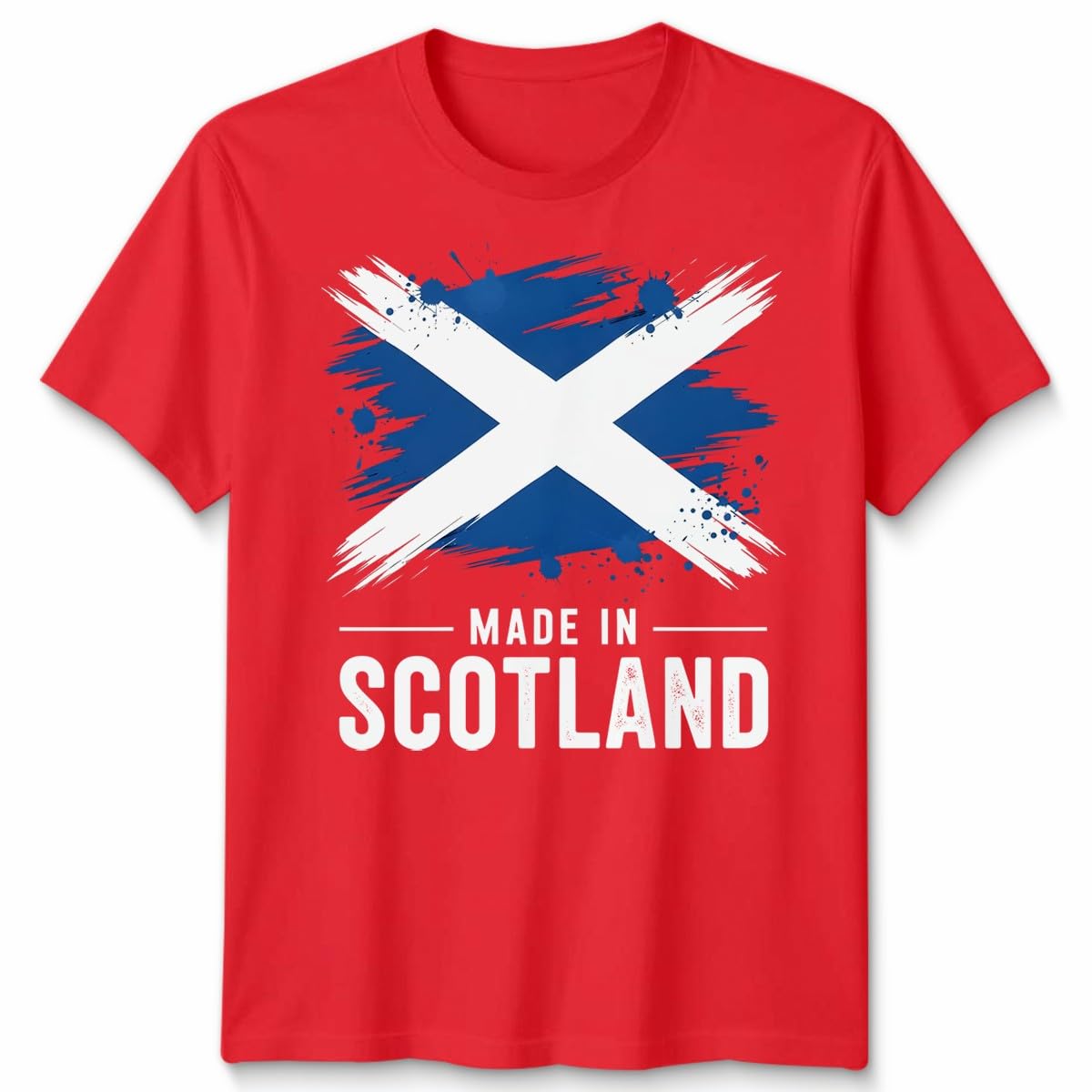 Made in Scotland Unisex T Shirt Scottish Flag Tee Football Rugby Fan Patriot Top Unisex 4XL Red