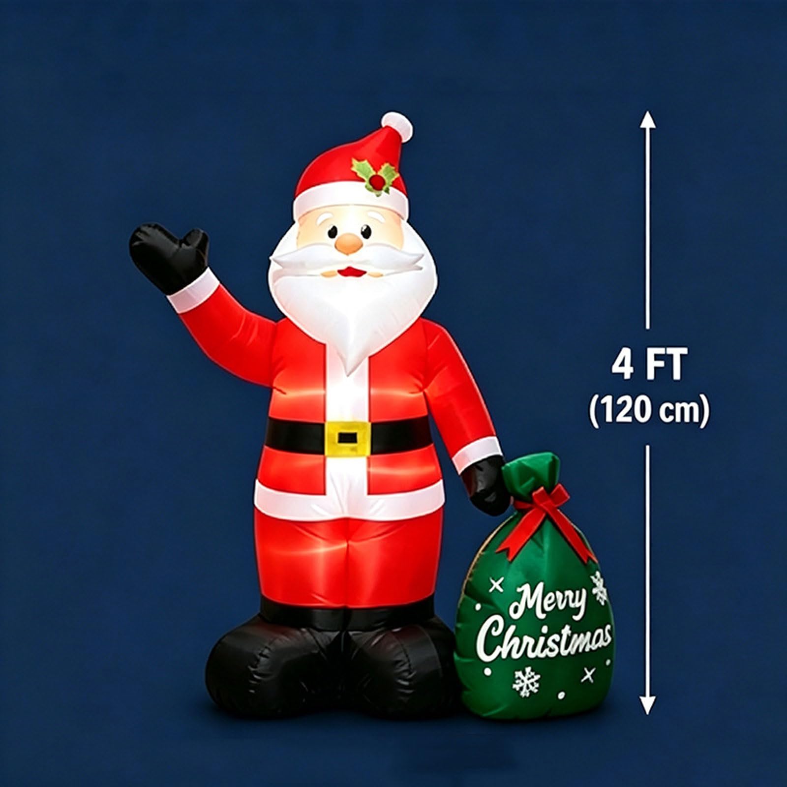 Inflables navideños Papá Noel 120cm Decoración navideña Inflable