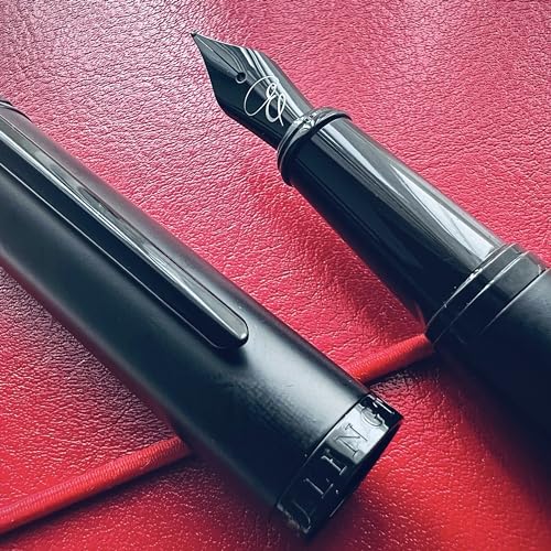 Image of Ellington Pens Luxury Fountain Pen Set - Fountain Pens for Writing - Smooth Nib - 24 Ink Cartridges Special Bundle - Includes Refillable Ink Converter, Calligraphy, Journaling, Sketching (The Stealth)