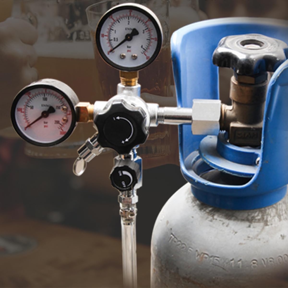 Manómetro de Alivio de presión para regulador de CO2 Control de presión de Barril de Cerveza y refresco Conjunto de válvulas Multiusos