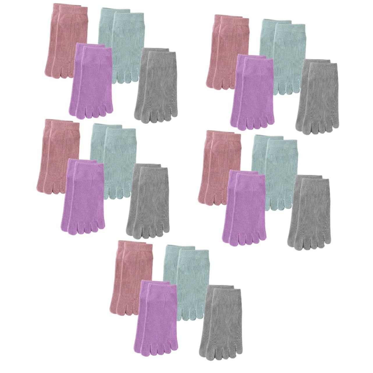 CALLARON 5 Series Calcetines De Punta Cortar Calcetines Invisibles De Cinco Dedos Con Puntera Separada De Las Mujeres Bajo Medias Algodón 4 Pares*5