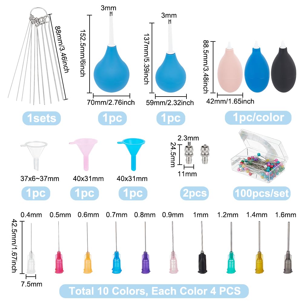 BENECREAT 160 Pcs Ceramic Precision Applicator Set, Pottery Tools Supplies, 5 Pcs Ceramic Glaze Squeeze Bottle with Adapter, Plastic Steel Needle and Funnel for Ceramic Glazing
