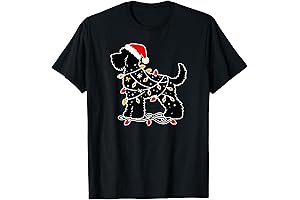 Santa Puppy Christmas Lights T-Shirt