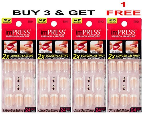 3-PACK KISS imPRESS ON FIRE Short Length Press-On Manicure Nails