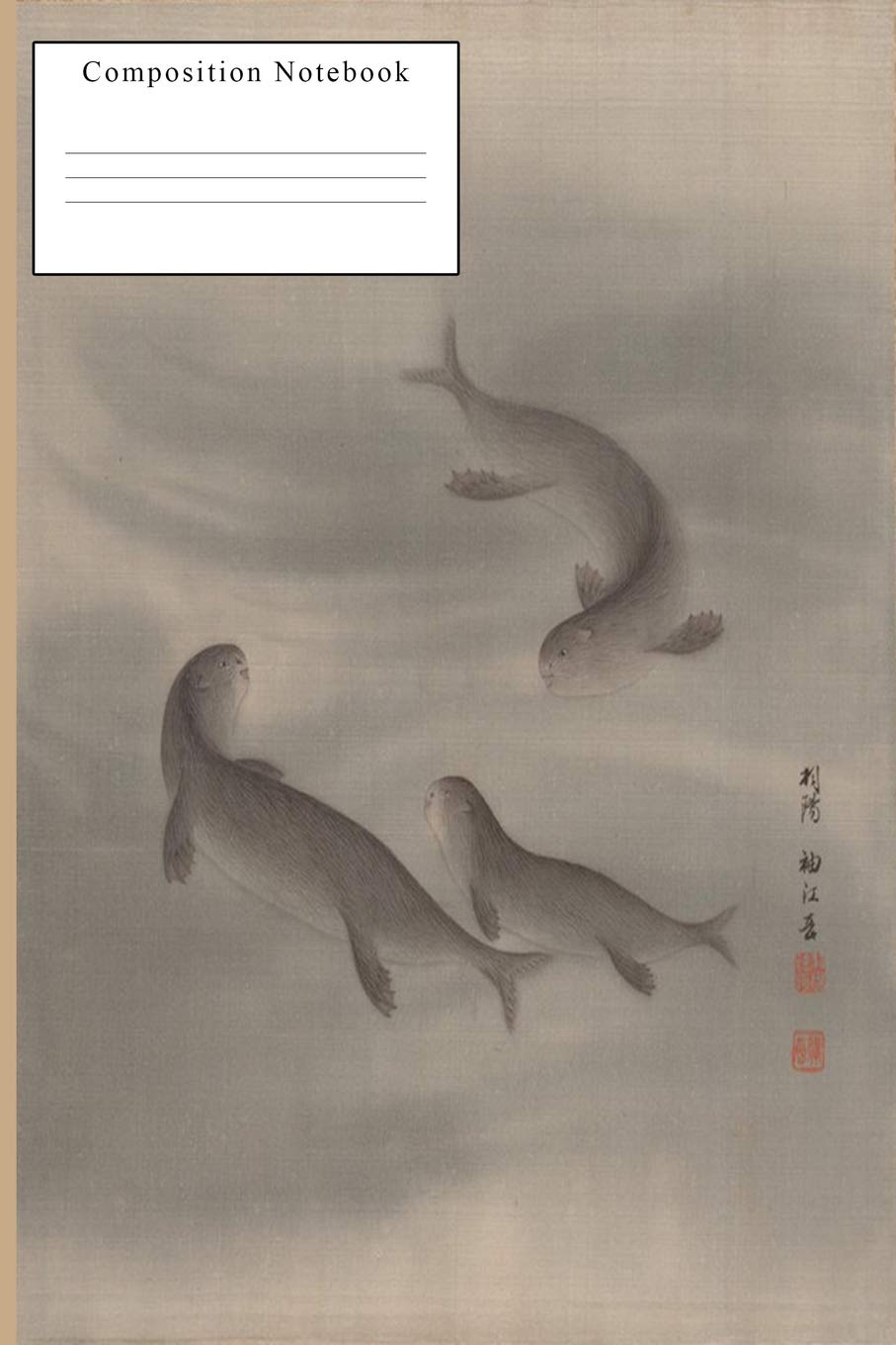 Japanese Otter Journal: Vintage Artwork Composition Notebook
