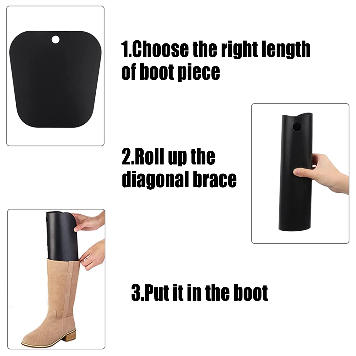 6 Piezas Insertos de Formas de Botas, Hormas para Zapatos, Soportes de Botas Altas Plastico,Moldeador de Botas, Árboles de Botas Largas, Tensores de Botas para Mujeres Hombres