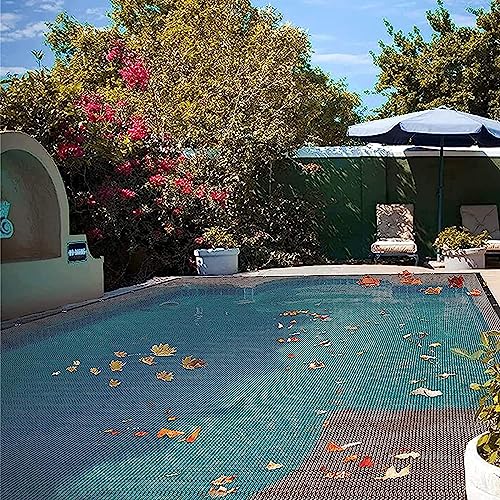 Couverture Filet de Feuille pour Piscine Rectangulaire, Bâche de Protection pour Piscines Creusées et Hors-Sol, Filet Piscine Anti Feuilles - Bloquer...