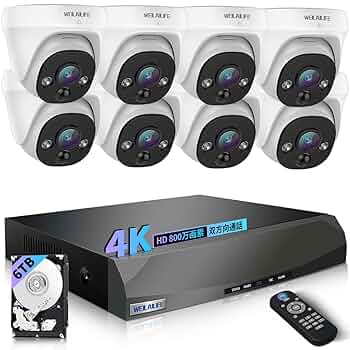 WEILAILIFE　防犯カメラ　PTZ POE 6台セット(3TB HDD) Amazon.co.jp: 【4K800万画素・ 双方向通話】 WEILAILIFEドーム