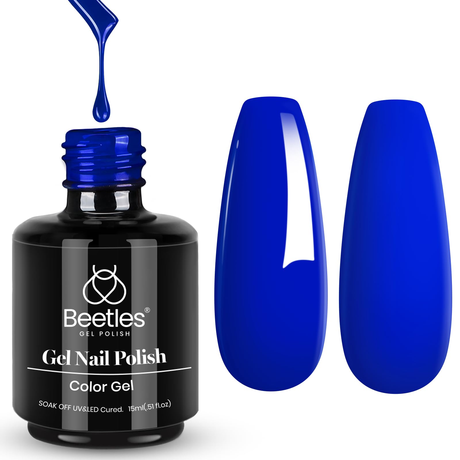 Beetles Gel Nail Polish Paulina Lapis Blue Color Translucent Soak Off Uv LED Nail Lamp Gel Polish, Blue Color Soak Off U V LED Gel Polish Nail Art Design Manicure Salon DIY Salon Gel