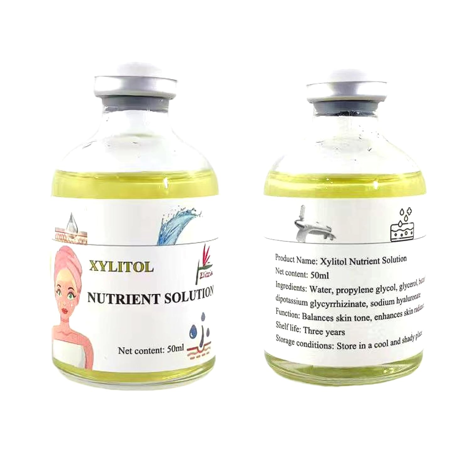 Skin Care Oxygen Facial Machine Essence Oxygen Device for Skin 1.69 fl.oz Xylitol Nutrient Solution Yellow Hydration Keep Soft & Elasticity Anti Aging & Wrinkle Beauty Care Home Use