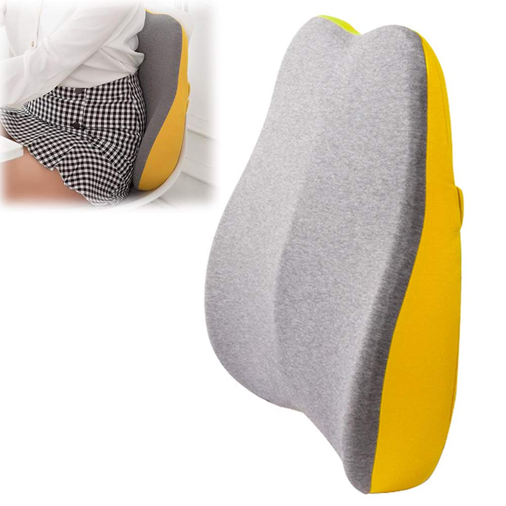 Lendenwirbelstützkissen, Lendenkissen mit ergonomischem Memory-Schaum-Rückenstützkissen, Lendenwirbelstütze für Bürostuhl, Autositz, Liegestuhl, lindert Schmerzen im unteren Rücken, Ischias, Schwarz,