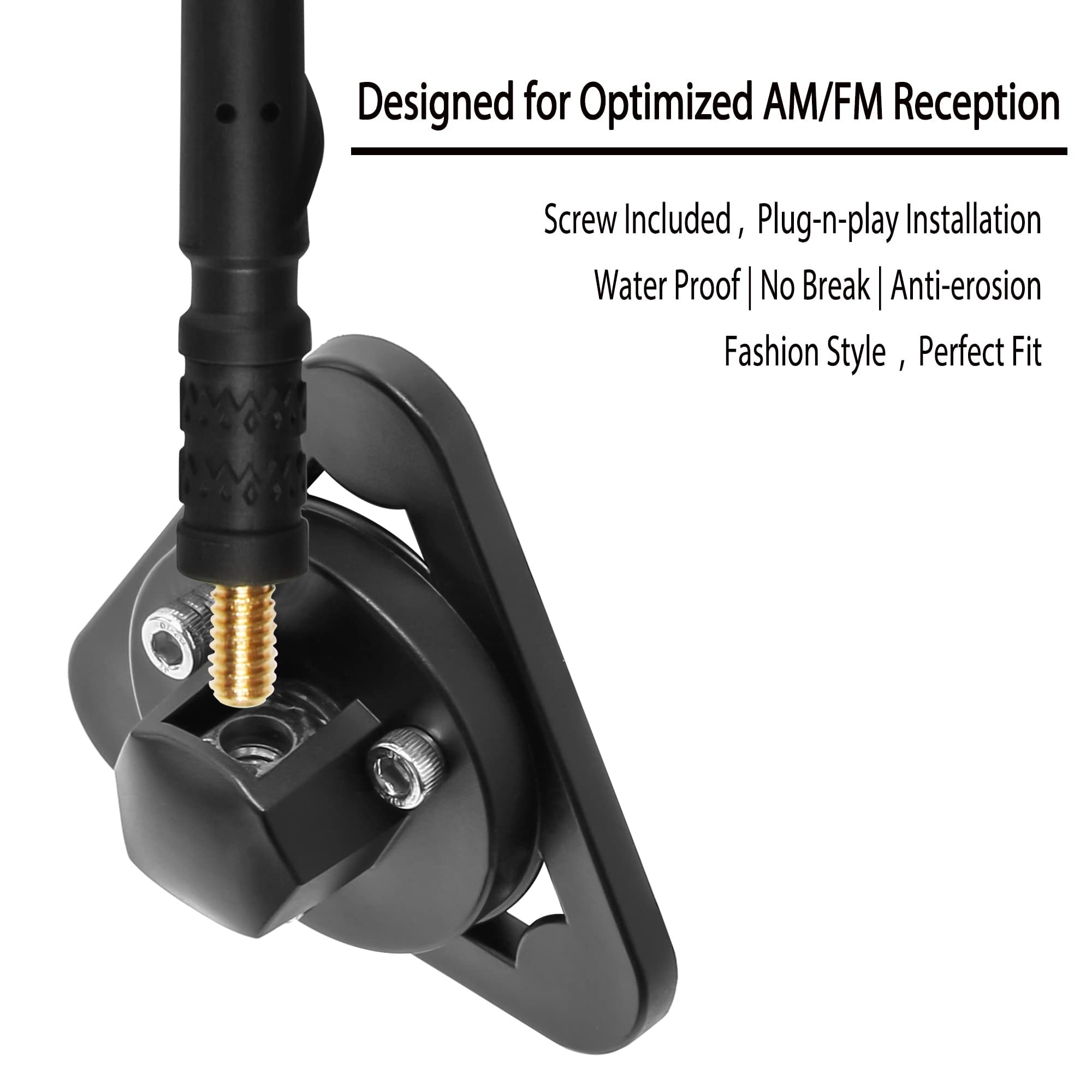 BASIKER Antenna for Jeep Wrangler JK JL JT Gladiator Rubicon Sahara 2007-2022 | 13 Inch Car Replacement Antenna | Gladiator Jeep Accessories Designed for Optimized AM FM Radio Reception