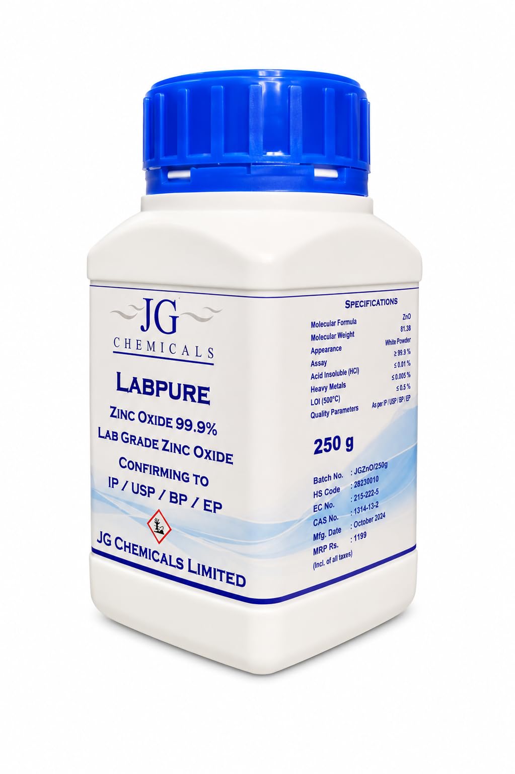 Labpure Zinc Oxide, 99.9% Purity, Lab Grade, White Powder, 250 g, IP/USP/BP/EP Grade-picture-38