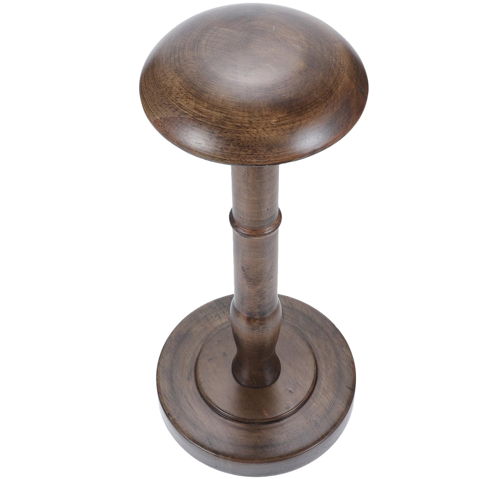 Porte-chapeaux vintage bois 33 cm pour rangement de perruques