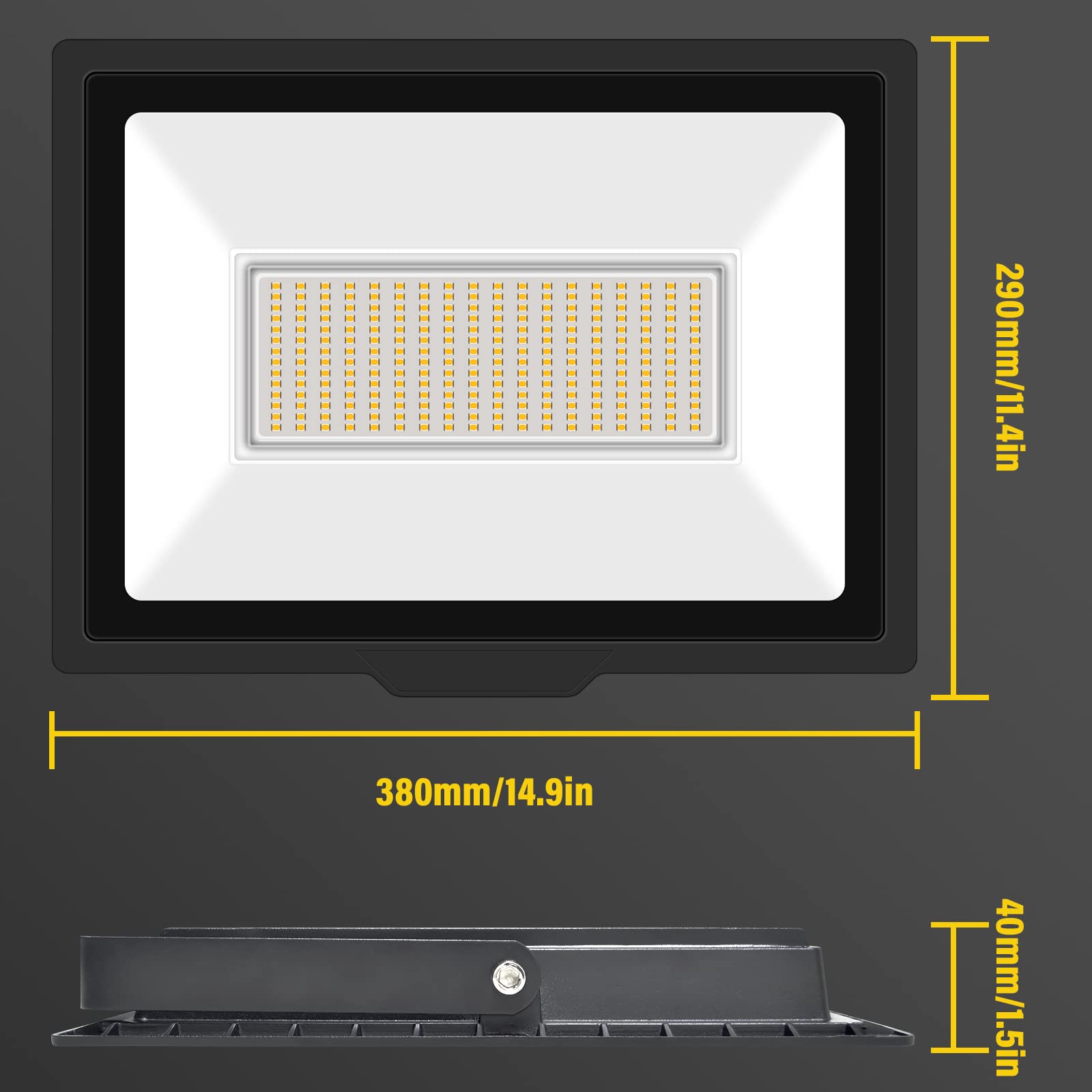 AUXTINGS 4 Stücke 200W LED Strahler Außen, 20000LM 6000K Kaltweiß LED Fluter Außenleuchte, IP66 Wasserdicht Scheinwerfer Licht Wandleuchte für Garten Garage Sportplatz Hinterhof
