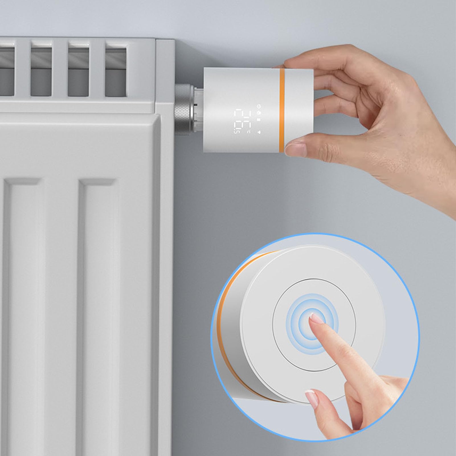 Intelligentes Thermostat-Heizkörperventil, digitales Heizkörper-Thermostatventil, LED-Anzeige, Temperaturregelung, digitaler programmierbarer Kopf-Thermostat für Zuhause