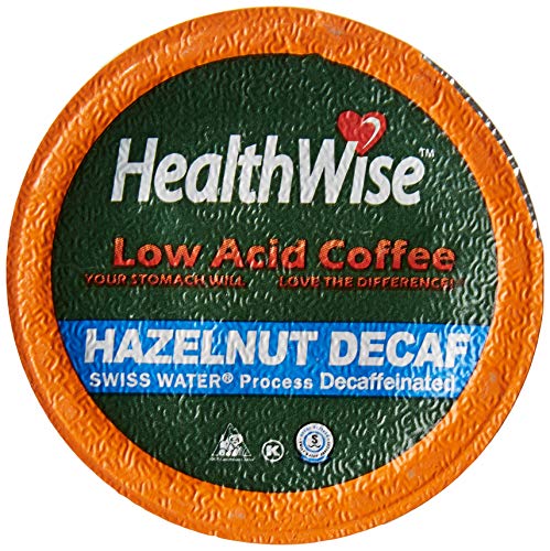 HealthWise Hazelnut Low Acid Swiss Water Decaffeinated Coffee for Keurig K-Cup Brewers, 100%