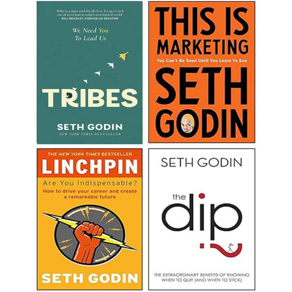 Seth Godin 4 Books Collection Set (The Dip, Linchpin, This is Marketing & Tribes We need you to lead us) Paperback – November 8, 2023