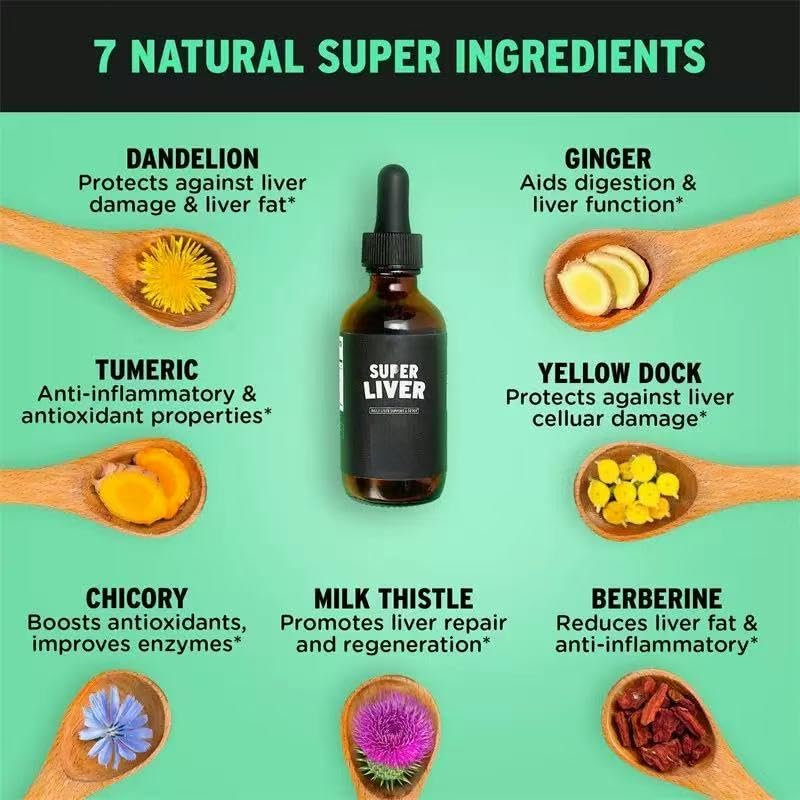 Super Liver – Soutient le nettoyage naturel du foie, la détox et la réparation, une respiration claire et le bien-être – pour la santé du foie.