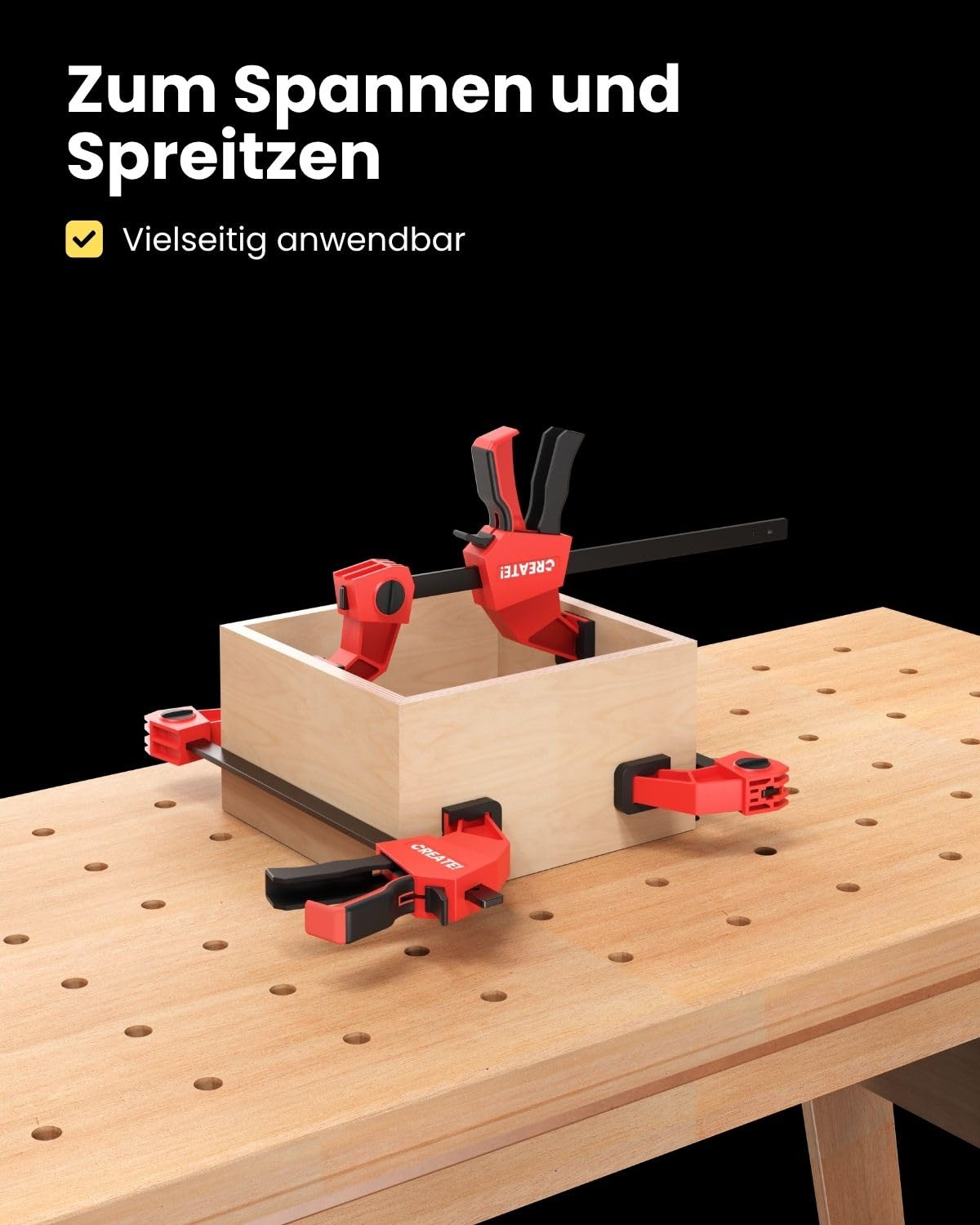 CREATE! Einhandzwingen, Schnellspannzwinge 600 mm. 2er Set mit 230kg Spannkraft - Super Strong