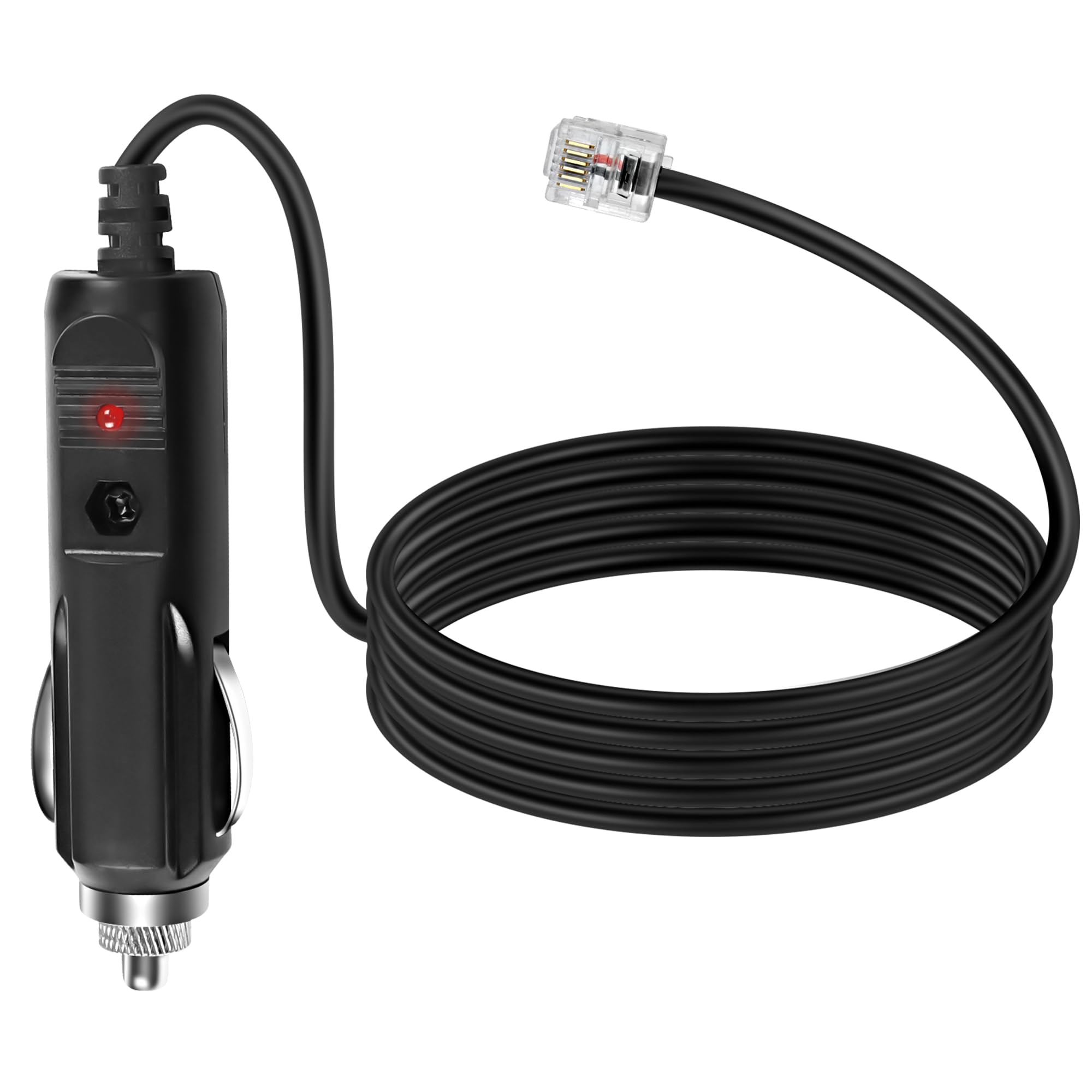 MERIYFA Radar Detector Power Cord,12V Car Cigarette Lighter to RJ11 Power Adapter Cable,Radar Straight Power Cord with RJ11 Telephone Type Connector for Cars (2M/6.56FT)