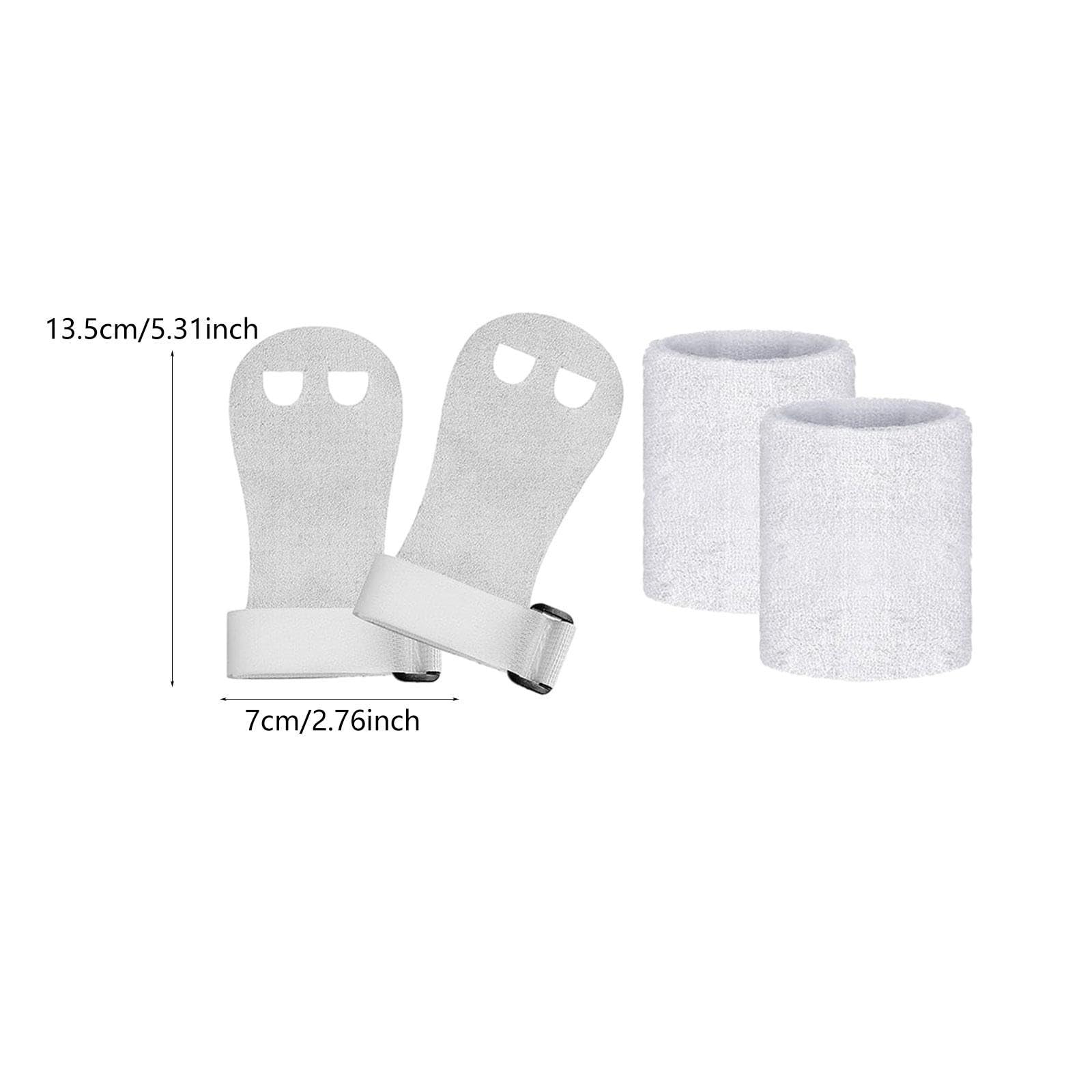 QSTDGVPW Kids Gymnastics Hand Grips with Wristband Sports Accessory, White S