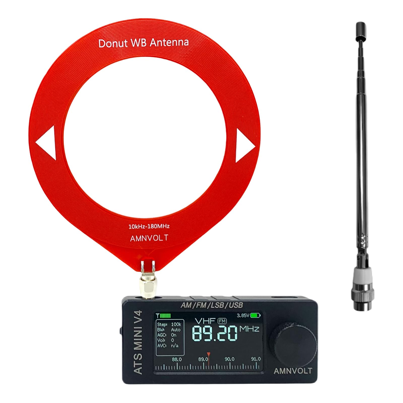AMNVOLT V4 ATS Mini Radio Pantalla IPS Si4732 DSP Radio Receptor Am FM (Metal) (StyleB)