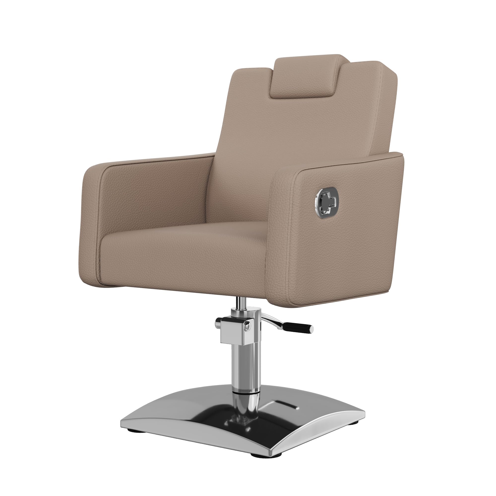 Silla de peluquería Salon de Belleza de Corte con inclinación del Respaldo con Cabezal extraíble con elevación hidráulica Versa (Capuchino)