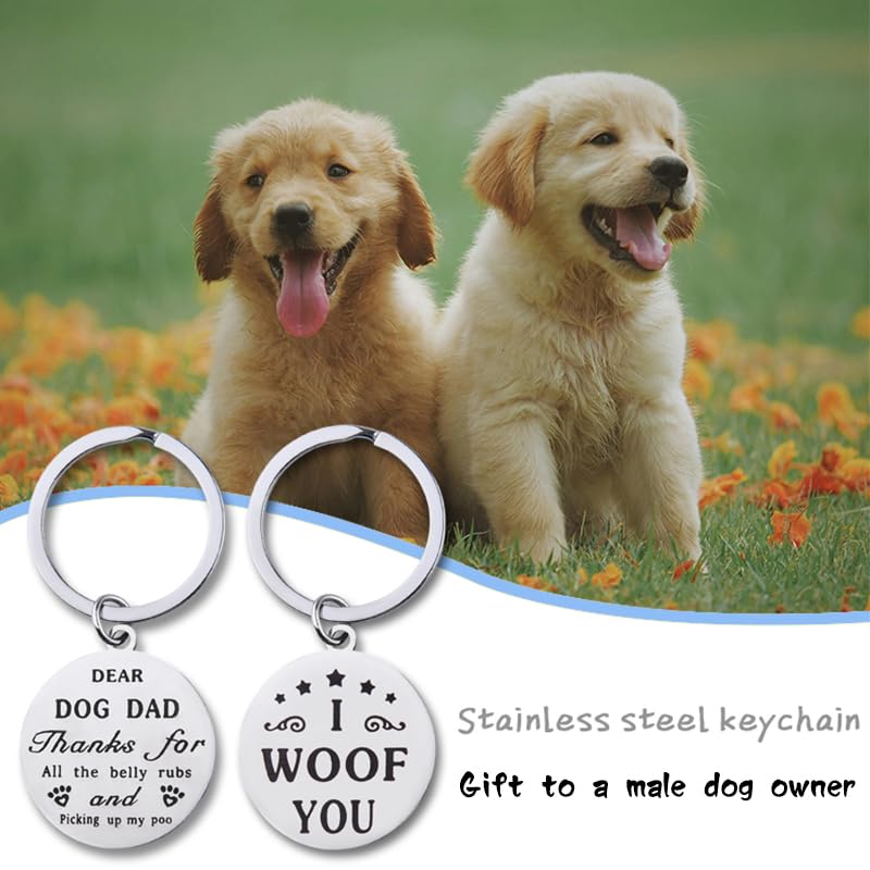 Guqqeuc Hundebesitzer Geschenke für Hund Mama Papa Geburtstag Weihnachten Geschenke für Hundeliebhaber I Woof You Schlüsselanhänger Geschenk für Papa Mama Geschenke vom Hund, Dad, S