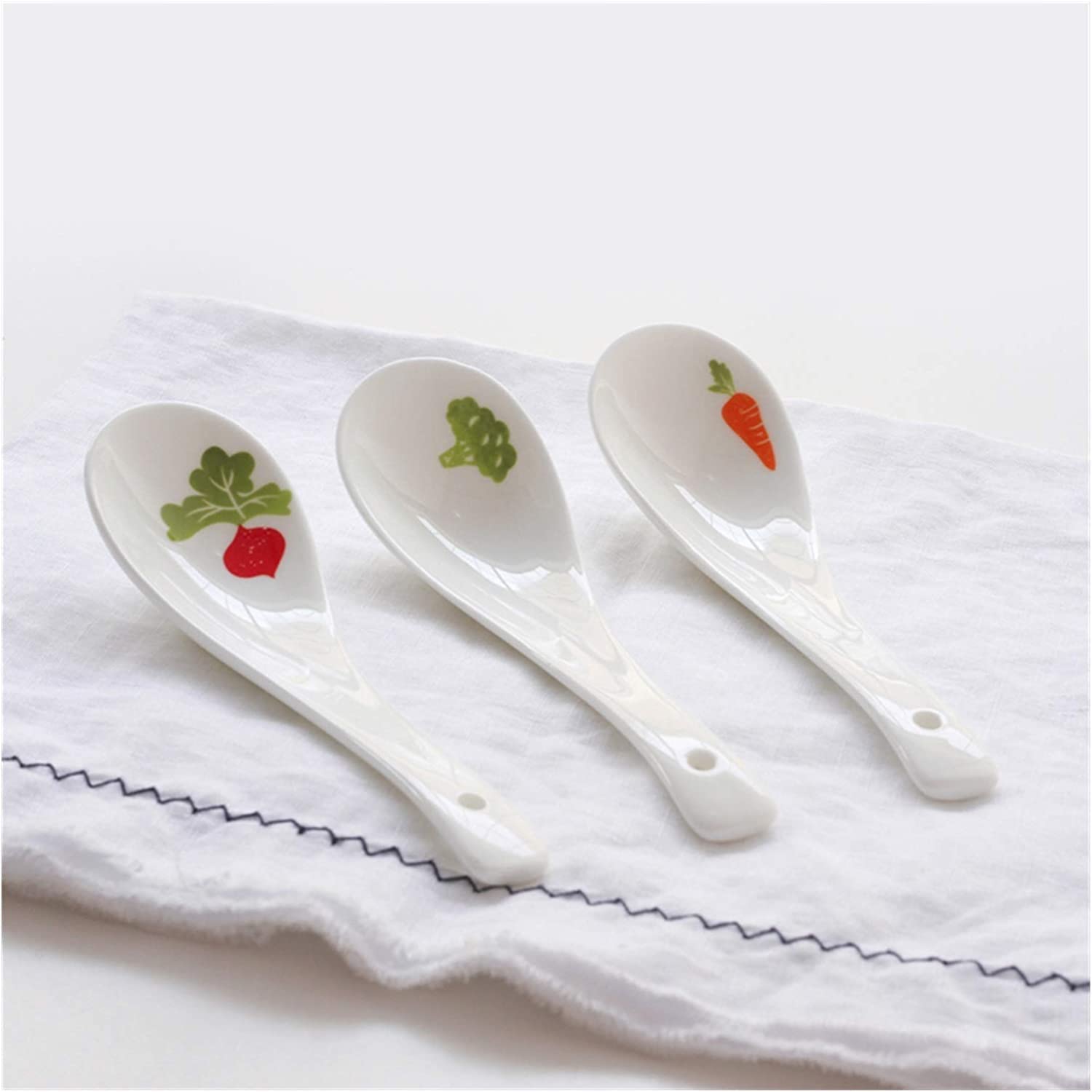 Cuchara de cerámica para café, té, postres, Cuchara sopera de cerámica, cucharas soperas, Cuchara de cerámica Estilo japonés para Comer, Cuchara sopera, Cuchara pequ(Onecolor)