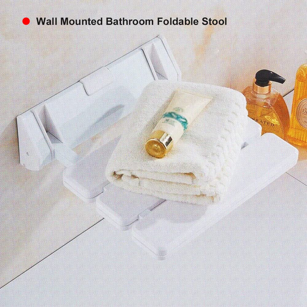 Garosa Taburete de Ducha Plegable, Asiento de Baño Montado en la Pared, Personas Mayores, Color con Soporte Fuerte para Ducha y Entrada