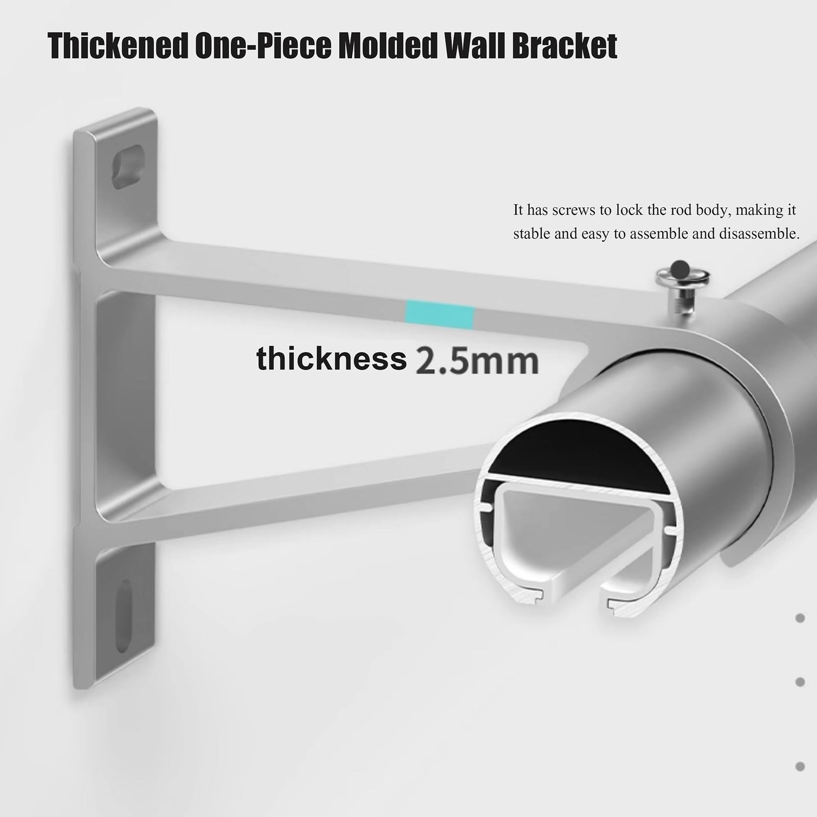 Système De Tringle À Rideaux Murale Coulissante Murale Pour Fenêtres, Diamètre 28 Mm, Séparateur De Pièce De 70 À 600 Cm Pour Chambre À Coucher, Avec Roulettes Silencieuses(Noir,200cm/6.5ft(2*100cm))