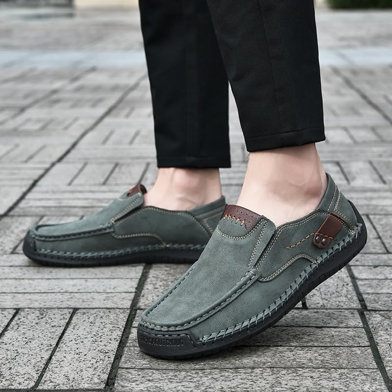 Men's Hands Free Slip On Loafers Walking Shoes for Men Slip on Leather Casual Shoes Comfortable Breathable Hiking Ankle Boots Trekking2
