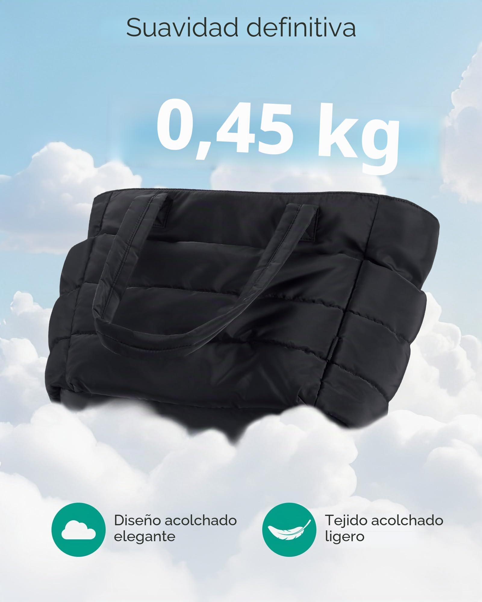 bagsmart Bolso de mano para mujer, bolso de hombro, 20 L, bolso de la compra, bolso de trabajo, bolso ligero para el trabajo, viajes, compras, escuela