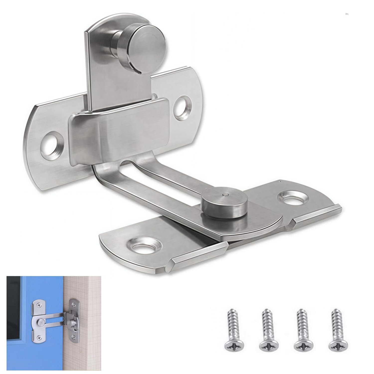Hqts 90¡Ã 90 Degree Right Angle Door Latch Hasp Bending Latch Buckle Bolt Barn Sliding Lock Barrel Bolt With Screws For Toilet Doors And Windows¡­