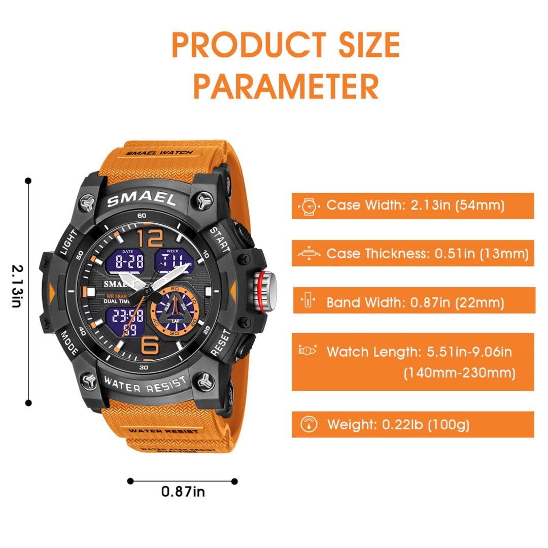 aswan watch Reloj Hombre,Reloj Digital Hombre con Cronómetro,Despertador y luz，Calendario,Reloj Hombre Deportivo con Correa de Silicona