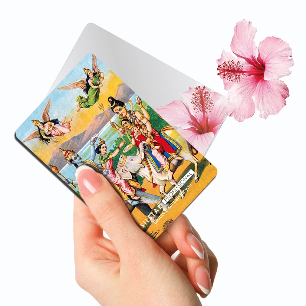 SILSTAR PROFESSIONALCompact Card Mirror, Unbreakable Acrylic Makeup Mirror, Vanity Mirror Small for Wallet Case, Travel Purse, Handheld Compact Pocket Mirror_Raja Ravi Varma_Hari Har Bhet 142