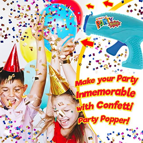 Image of JA-RU Confetti Poppers for Kids (6 Pack) Colorful Party Poppers Confetti Shooters, Confetti Gun, Party Favors for Gender Reveal, Wedding, Birthday & New Year's Eve | 955-6s