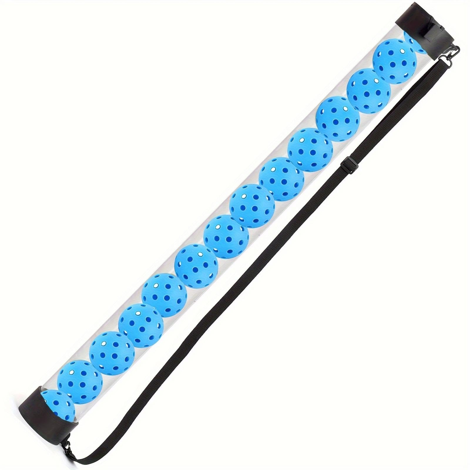 Pickleball Pickup Tube Ergonomic Design Pickleball Retriever with Shoulder Strap Portable Athletic Gear for Coaches, Training Workouts Blue PC Tube-image-48