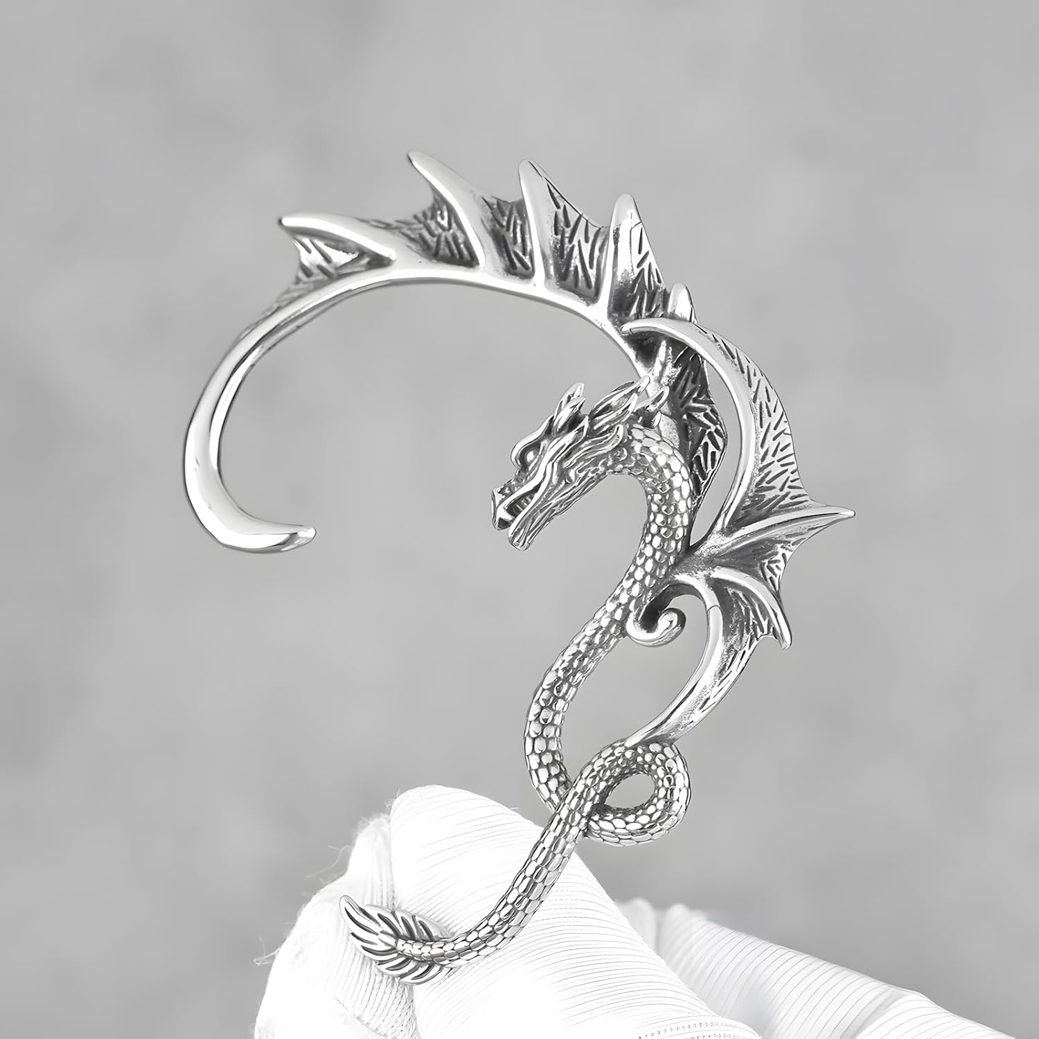 1Pcs Gothic Dragon Ear Cuff for Women Men Retro Dragon Cuff Earrings Vintage Cartilage Climber Ear Wrap Dragon Earring - Image 4