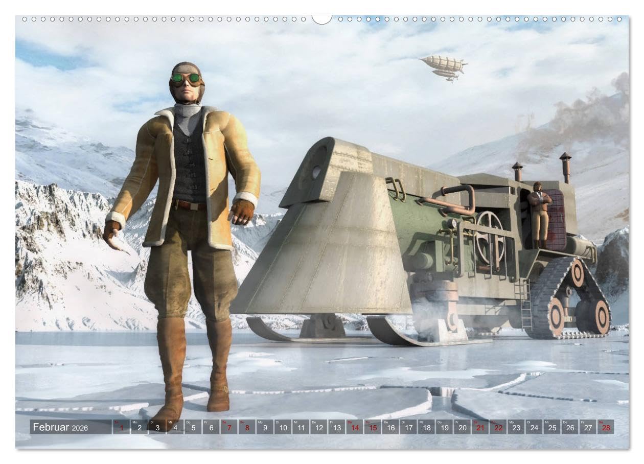 Steampunk Träume (hochwertiger Premium Wandkalender 2026 DIN A2 quer), Kunstdruck in Hochglanz: Die zauberhafte Welt des Steampunk in 12 verträumten Bildern. (CALVENDO Kunst)