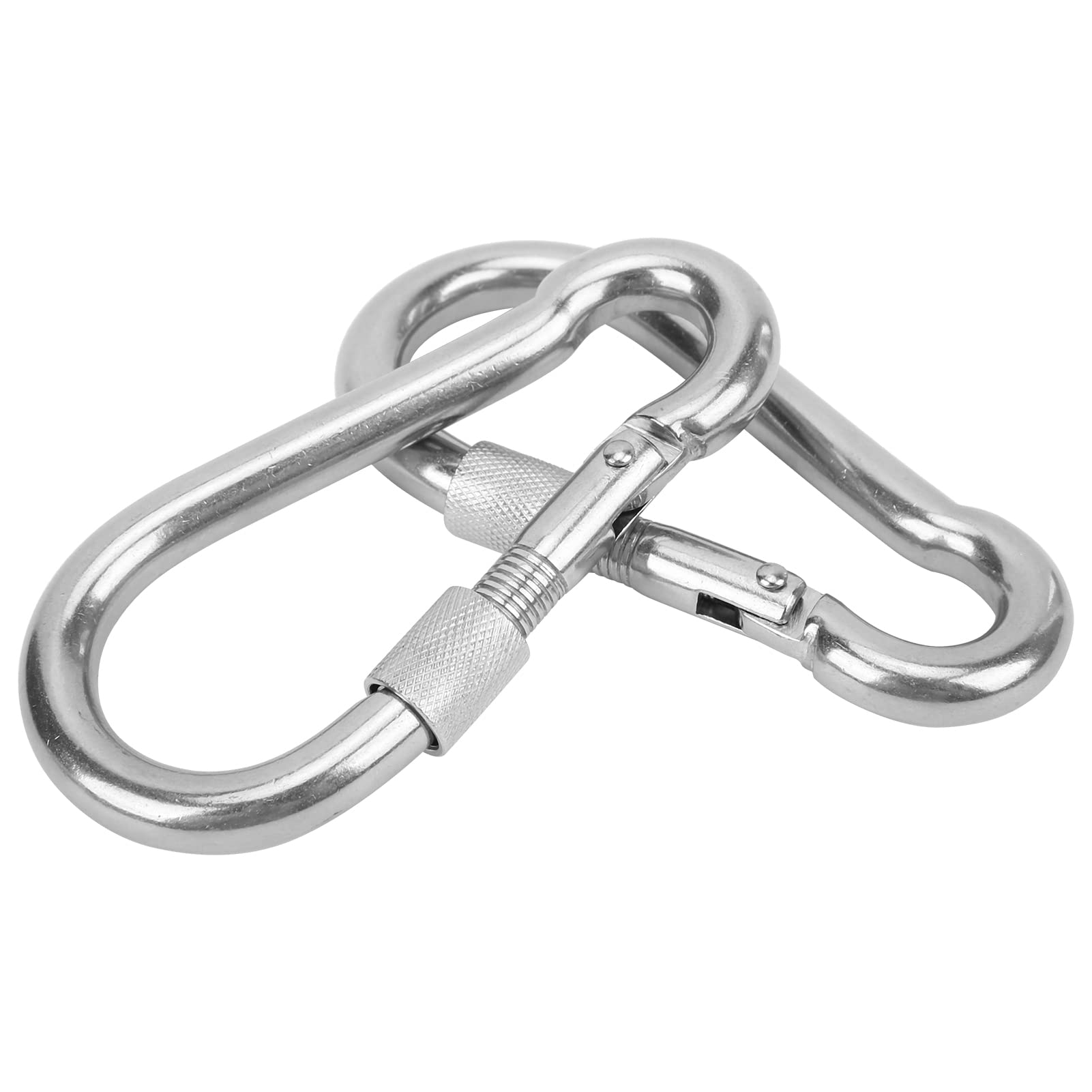 Bediffer Karabiner mit Karabinerhaken, Robust, 5 Stück, für Camping, Wandern, Angeln, Edelstahl, 120 Mm